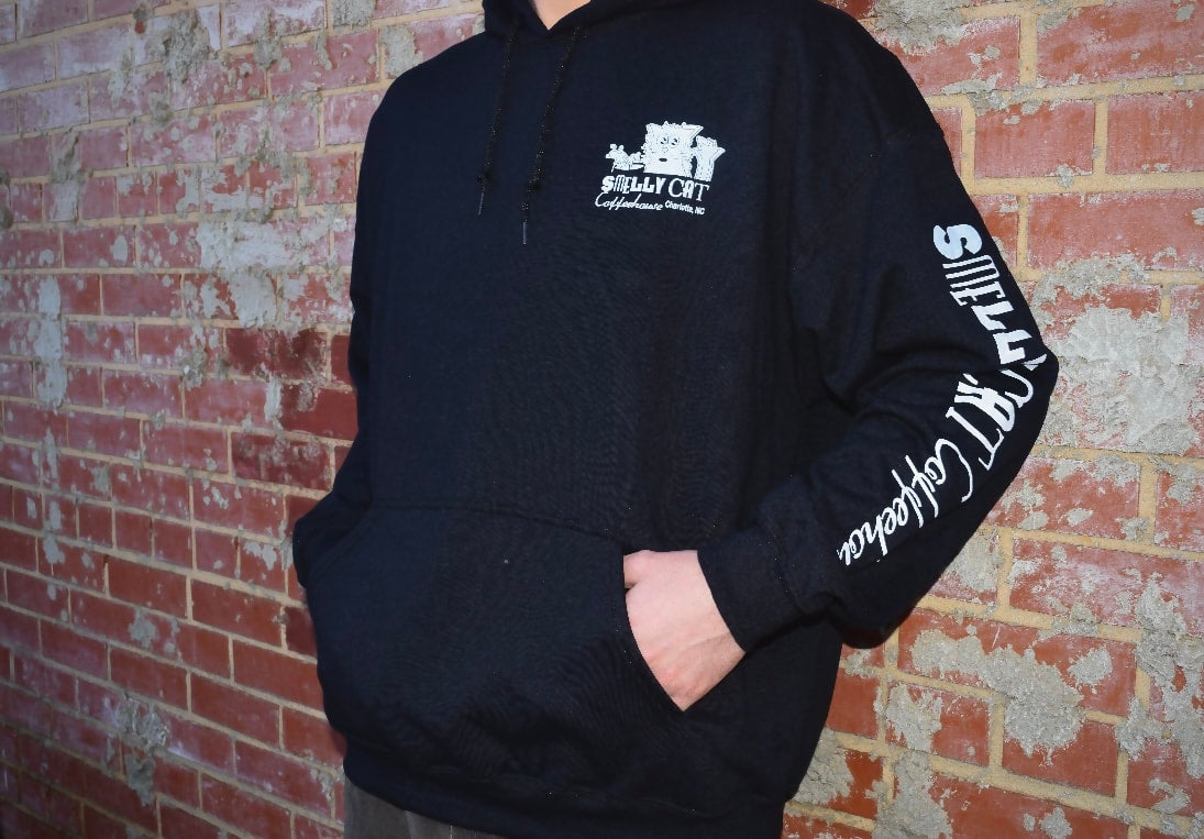 Black Hoodie Smelly Cat Coffeehouse and Roastery